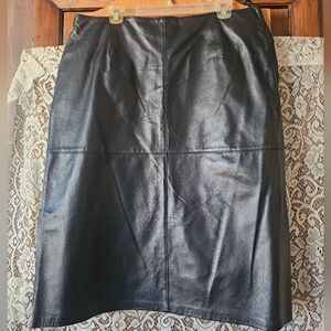 Nygard Collection Leather Suede Size 16 Black Mini Skirt